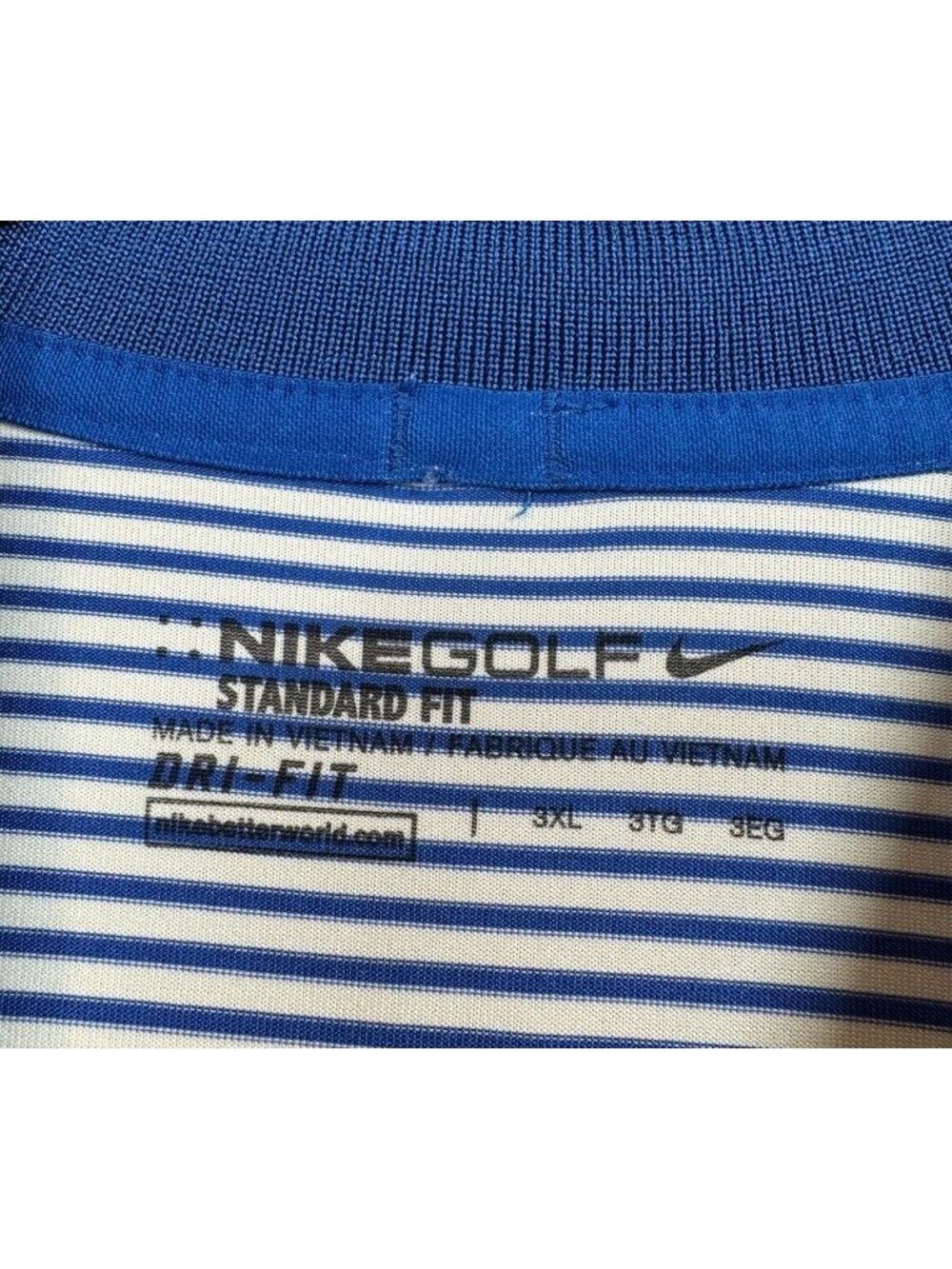 Nike Golf Men's Polo Shirt Lot of 2 Dri-Fit Victory Stripe Short Sleeve Size 3XL - Picture 7 of 16